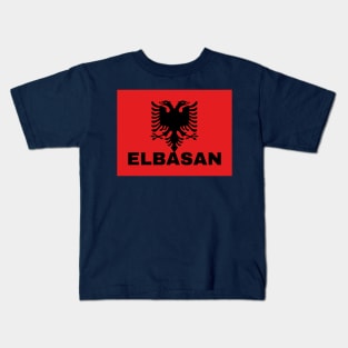 Elbasan City in Albanian Flag Kids T-Shirt